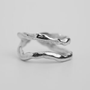 hadnmade pinky ring by recycled silver
