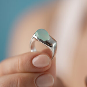 handmade ring with gemstone by recycled silver